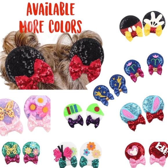 PeterPan Disney Minnie Mouse Ears Hair Clips for Girls - Picture 4 of 4